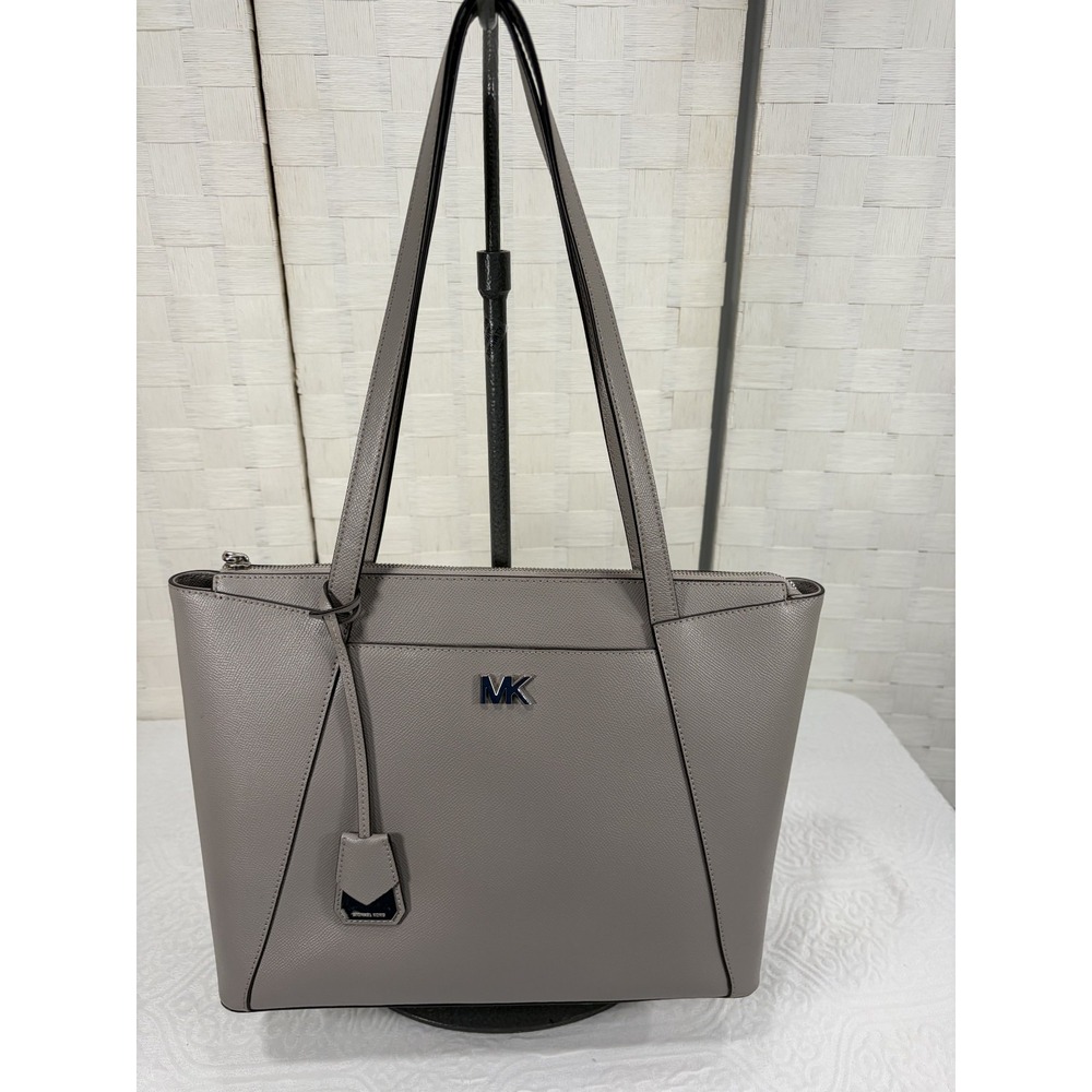 Michael Kors Maddie Medium tote textured gray crossgrain leather womens